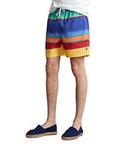 폴로 랄프로렌 수영복 Polo Ralph Lauren 5.75-Inch Color Blocked Stripe Classic Fit Swim Trunks,OMBRE FIELD STRIPES