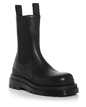 Bottega Veneta Men's Tall Platform Chelsea Boots In Black/black/black