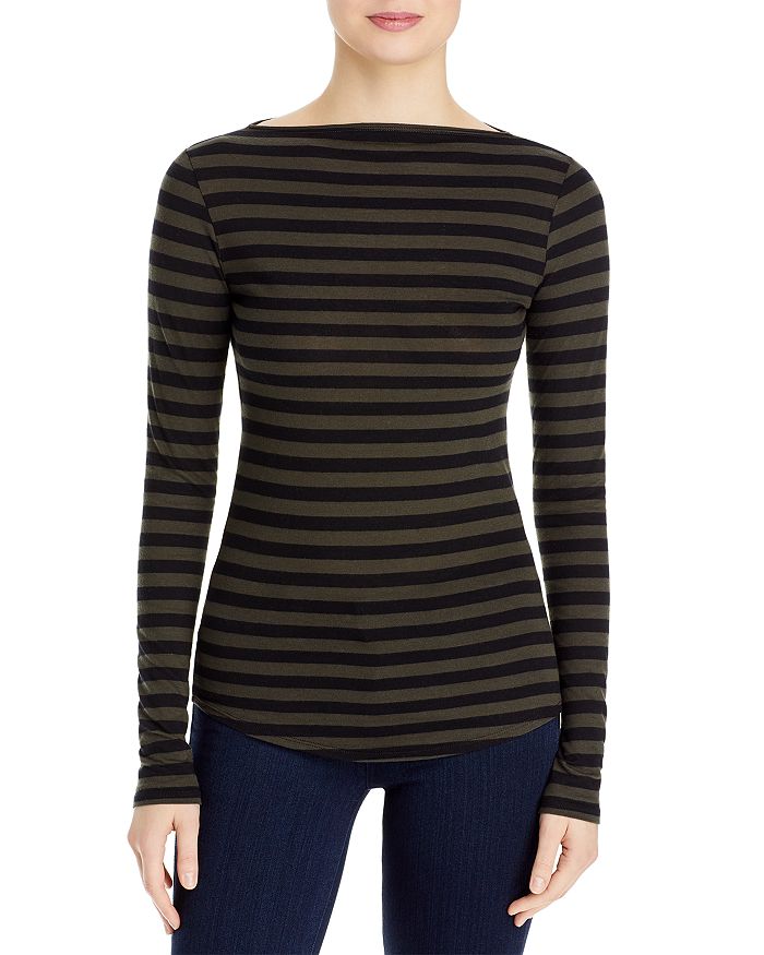 Majestic Filatures Boat Neck Stripe Top Bloomingdale's