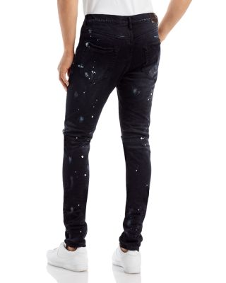 mens paint splatter ripped jeans