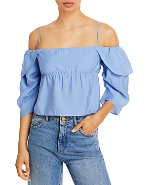 Shop Vince Off The Shoulder Cami In Vista Blue
