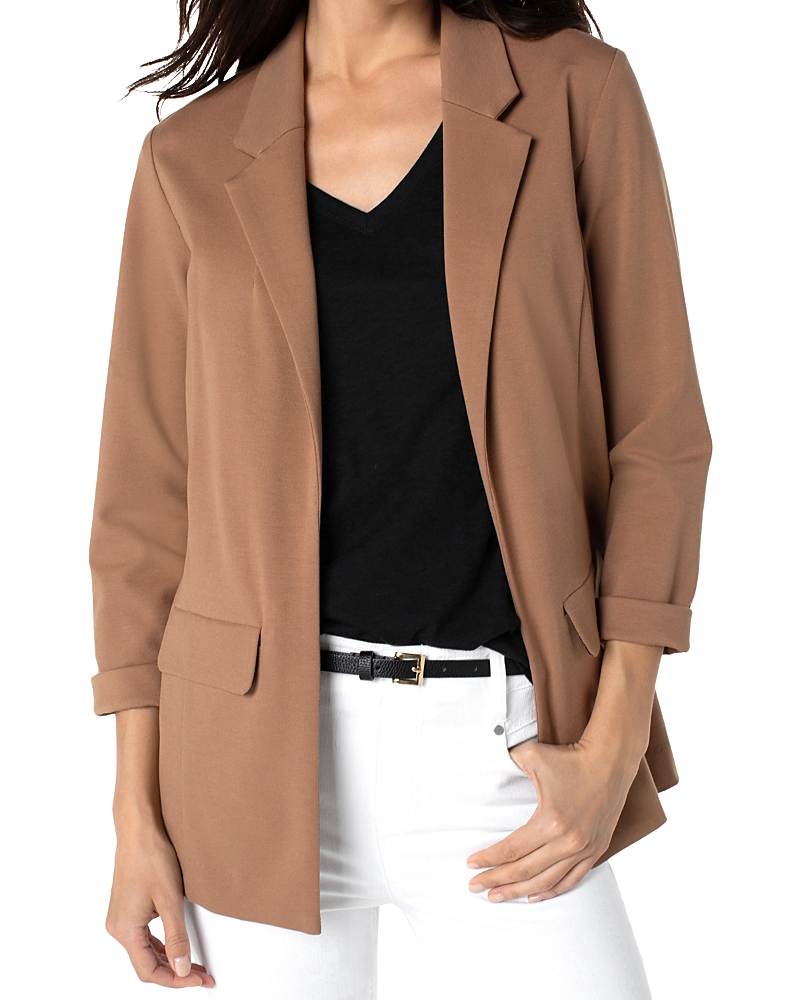 Liverpool Los Angeles Princess Detail Unlined Boyfriend Blazer In Brown