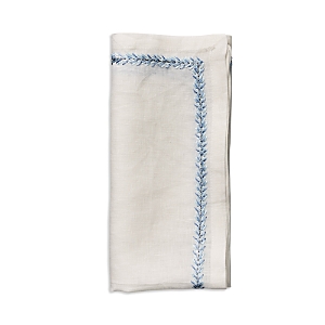 Kim Seybert Jardin Linen Napkin In White/periwinkle