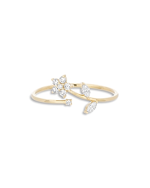 Adina Reyter 14k Yellow Gold Paris Diamond Marquis & Round Cut Flower Ring