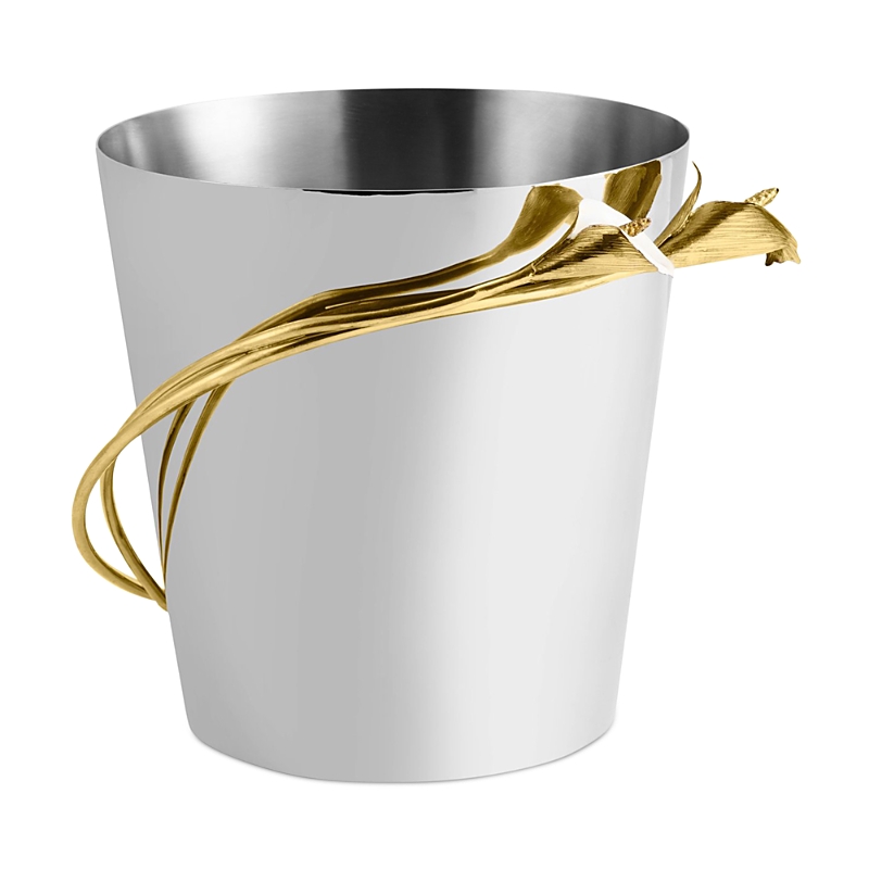 Michael Aram Calla Lily Wastebasket In Silver