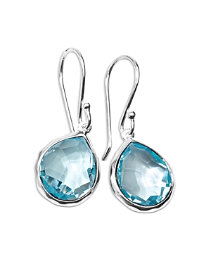 Shop Ippolita Sterling Silver Rock Candy Blue Topaz Mini Teardrop Earrings In Blue/silver