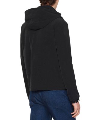Hooded Zip-Front Tech Jacket