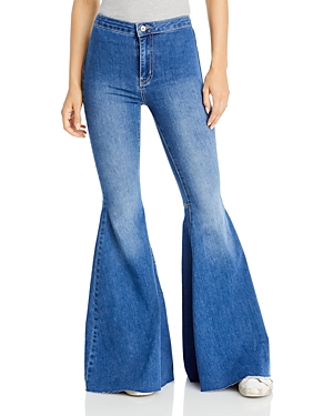 Free People Just Float On Flare Jeans In Jericho Blue | ModeSens