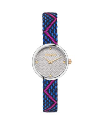 Montre-bracelet Missoni Femme M1 29mm - Cadran Bleu Géométrique, Boîtier Acier, Cuir Veau (neuf Avec étiquettes)