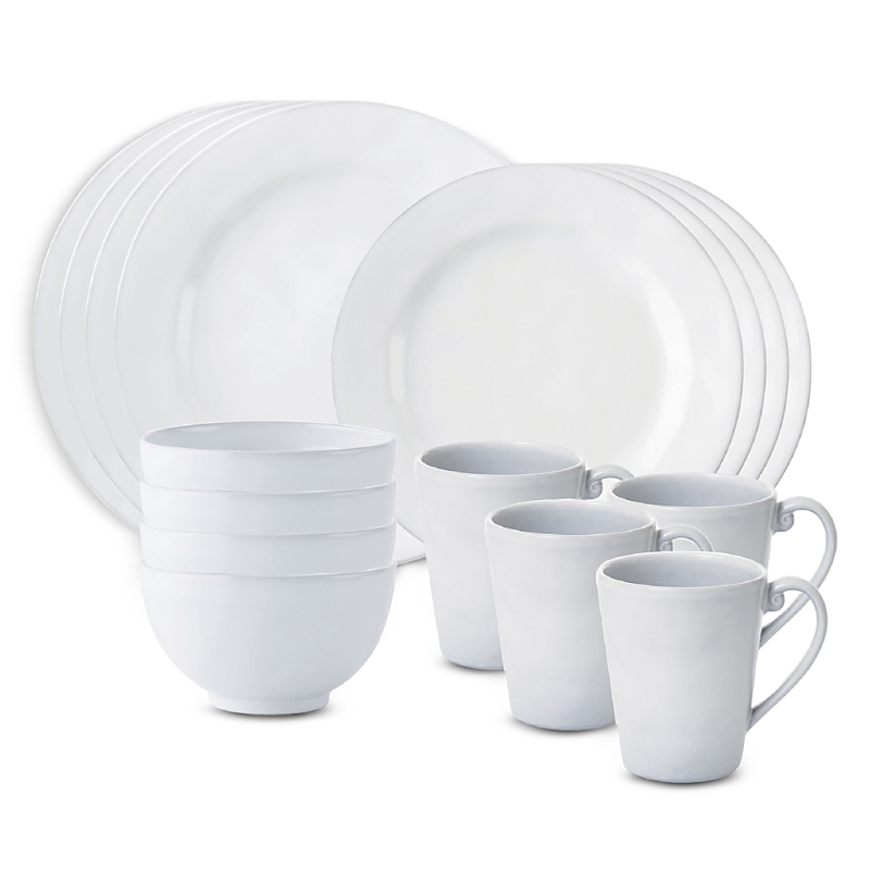 Juliska Quotidien White Truffle 16 Piece Dinnerware Set In White Truffle
