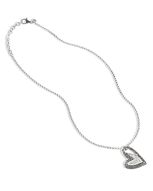 John Hardy Women's Classic Chain Manah Sterling Silver & 0.28 Tcw Diamond Heart Pendant Necklace In Silver