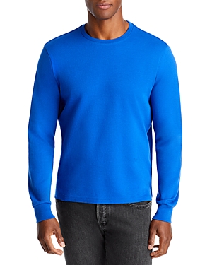 Frame Cotton Duofold Long Sleeve Cotton T-shirt In Reflex Blue