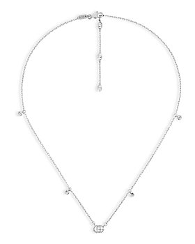 Gucci - 18K White Gold GG Running Chain Diamond Necklace, 14.5" 