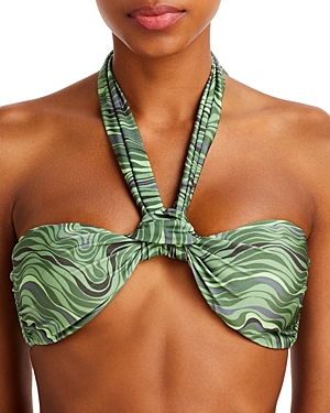 Cult Gaia Manon Printed Halter Bikini Top