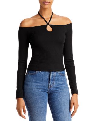 off shoulder halter top