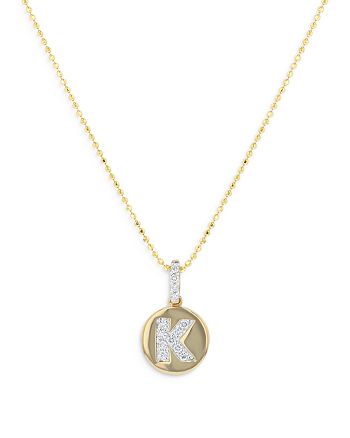 Bloomingdale's - Diamond Accent Initial "K" Pendant Necklace in 14K Yellow Gold, 0.10 ct. t.w. - 100% Exclusive