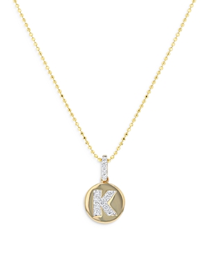 Bloomingdale's Diamond Accent Initial K Pendant Necklace in 14K Yellow Gold, 0.10 ct. t.w. - 100% Ex