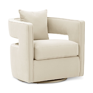 Tov Furniture Kennedy Velvet Swivel Chair In Cream