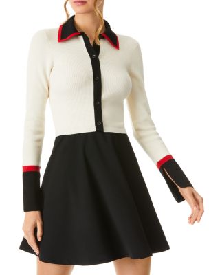 【最安値挑戦】 Alice and Olivia Trevor Mixed Media Dress | Bloomingdale's ワンピース