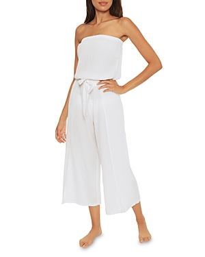 Becca By Rebecca Virtue Ponza Strapless Cover Up Jumpsuit In White