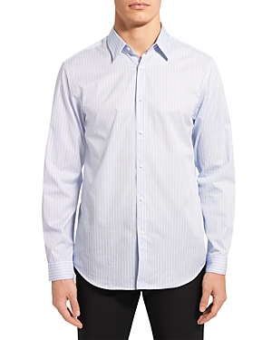 Theory Irving Regular Fit Button Down Shirt In Olympic/ White