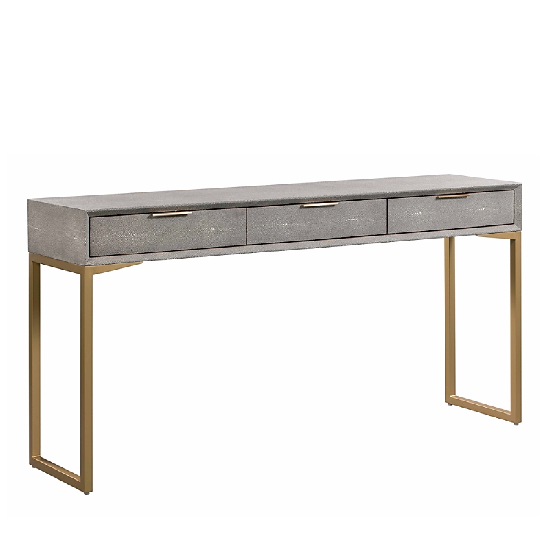 Tov Furniture Pesce Shagreen Console Table In Gray