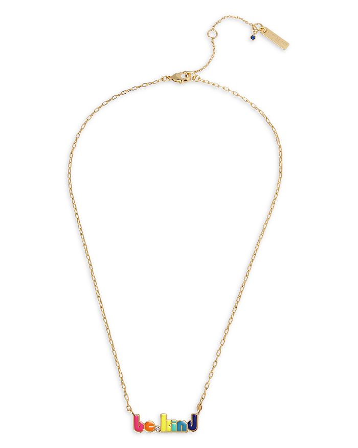 KURT GEIGER LONDON Be Kind Bar Necklace 16 18