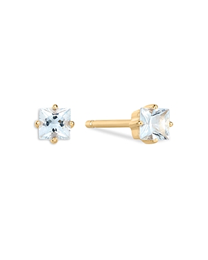 Moon & Meadow 14k Yellow Gold Aquamarine Square Stud Earrings - 100% Exclusive