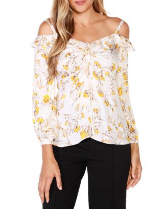Belldini Floral Cold Shoulder Ruffle Top | Bloomingdale's