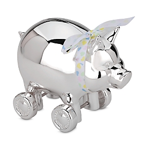 Reed & Barton Silverplated Piggy with Wheels Coin Bank