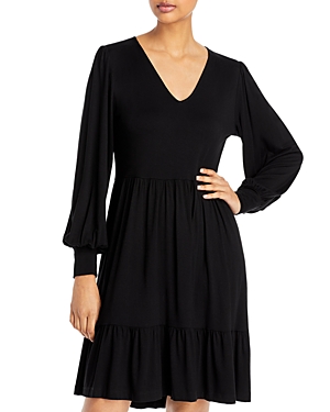 Karen Kane Long Sleeve Tiered Dress In Black