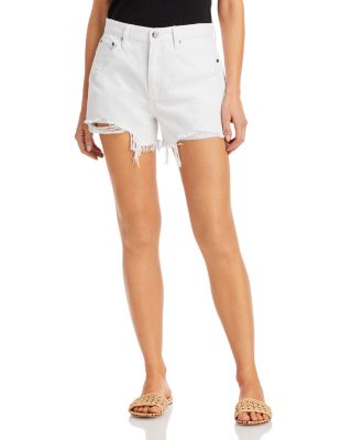 white denim jean shorts