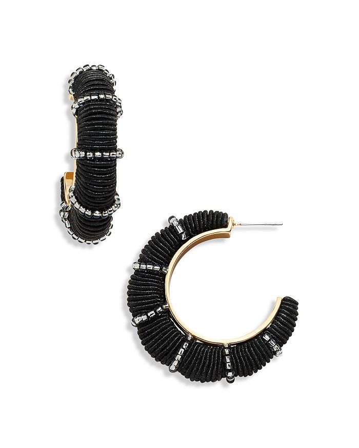 Thread wrapped hoop earrings top
