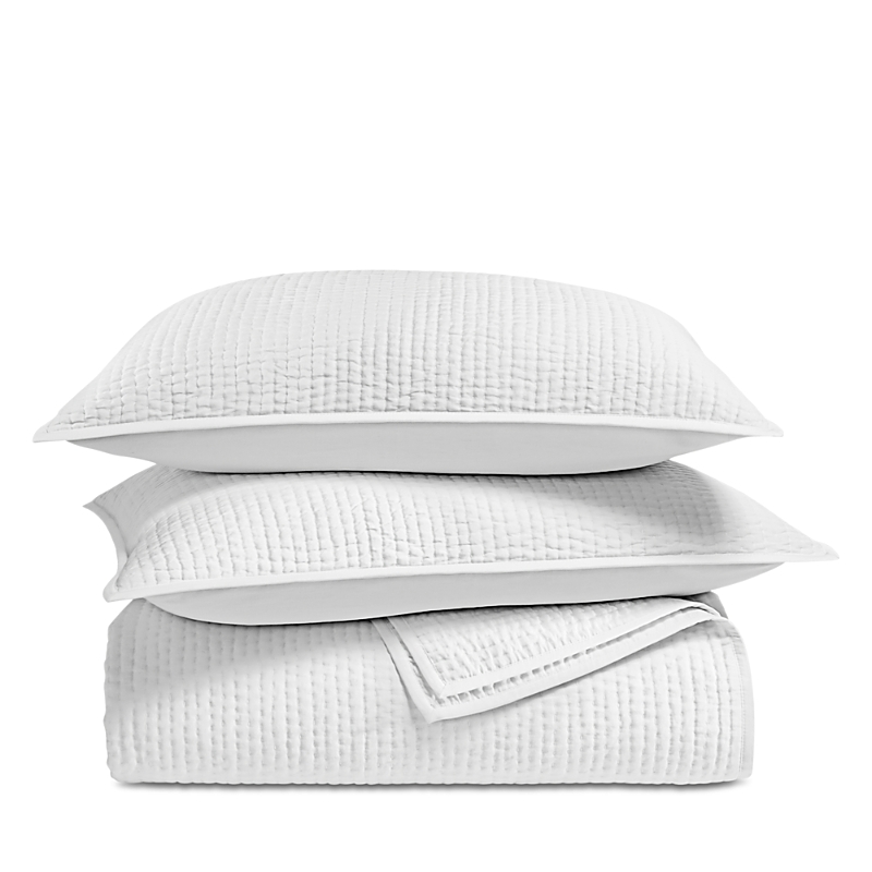 Sky Pickstitch Coverlet Set, King - Exclusive In White