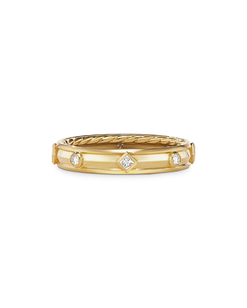 David Yurman 18K Yellow Gold Modern Renaissance Ring with Diamonds