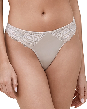 Shop Skarlett Blue Minx Lace Front Thong In Cashmere/blush