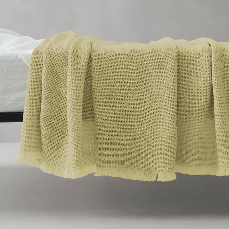 Society Limonta Nid Wool Blanket, King/queen In Olive