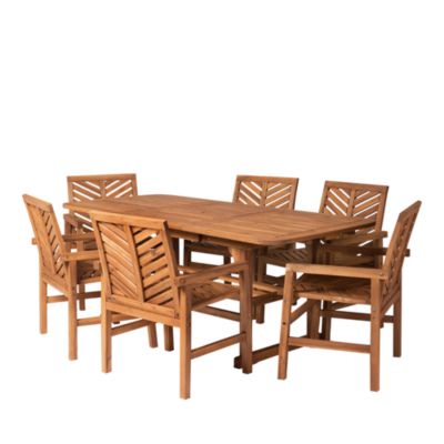 Walker Edison 7 Piece Extendable Outdoor Patio Dining Set