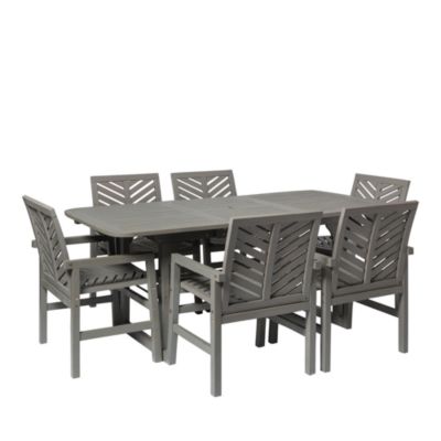 Walker Edison 7 Piece Extendable Outdoor Patio Dining Set