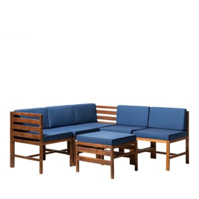 Walker Edison Acacia Six Piece Modular Outdoor Set