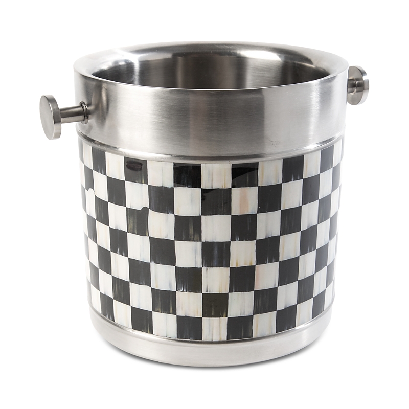 Mackenzie-childs Mackenzie Childs Courtly Check Ice Bucket In Black/white