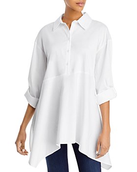 Jayayamala Plain White Cotton Tunic Top Short Sleeve Dress