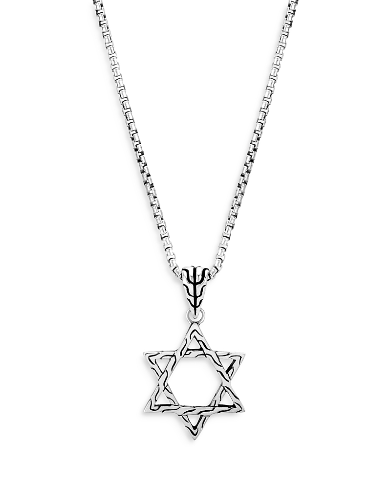 JOHN HARDY MEN'S STERLING SILVER CLASSIC CHAIN STAR OF DAVID PENDANT NECKLACE, 20