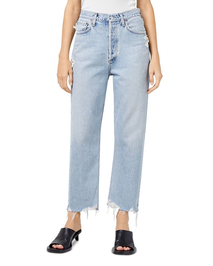 '90s High Rise Cropped Straight Jeans in Nerve
