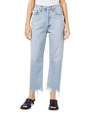 Shop Agolde '90s High Rise Cropped Straight Jeans In Nerve