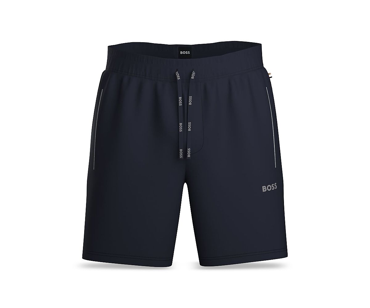 Boss Mix & Match Cotton Stretch Logo Print Drawstring Shorts