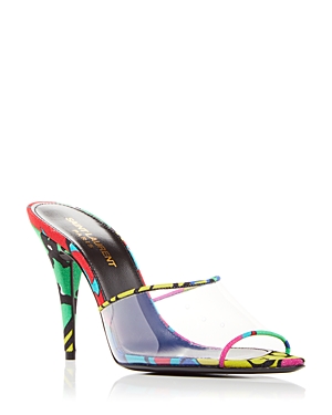 Saint Laurent Women's Lolita Transparent High Heel Slide Sandals