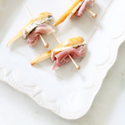 Incanto Stone White Lace Small Rectangular Platter