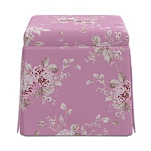 Cloth & Company Elisa Storage Ottoman In Berry Bloom Pink