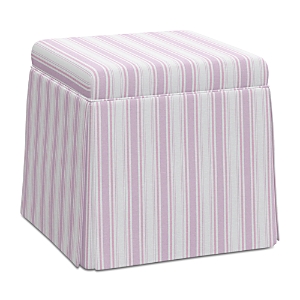 Cloth & Company Elisa Storage Ottoman In Brolly Stripe Pink